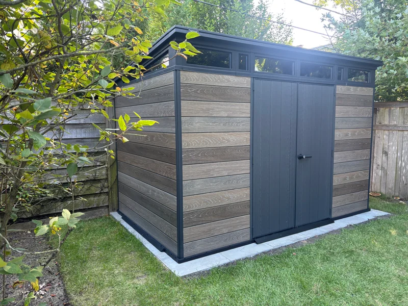 7 × 11 Backyard Storage Shed after assembly