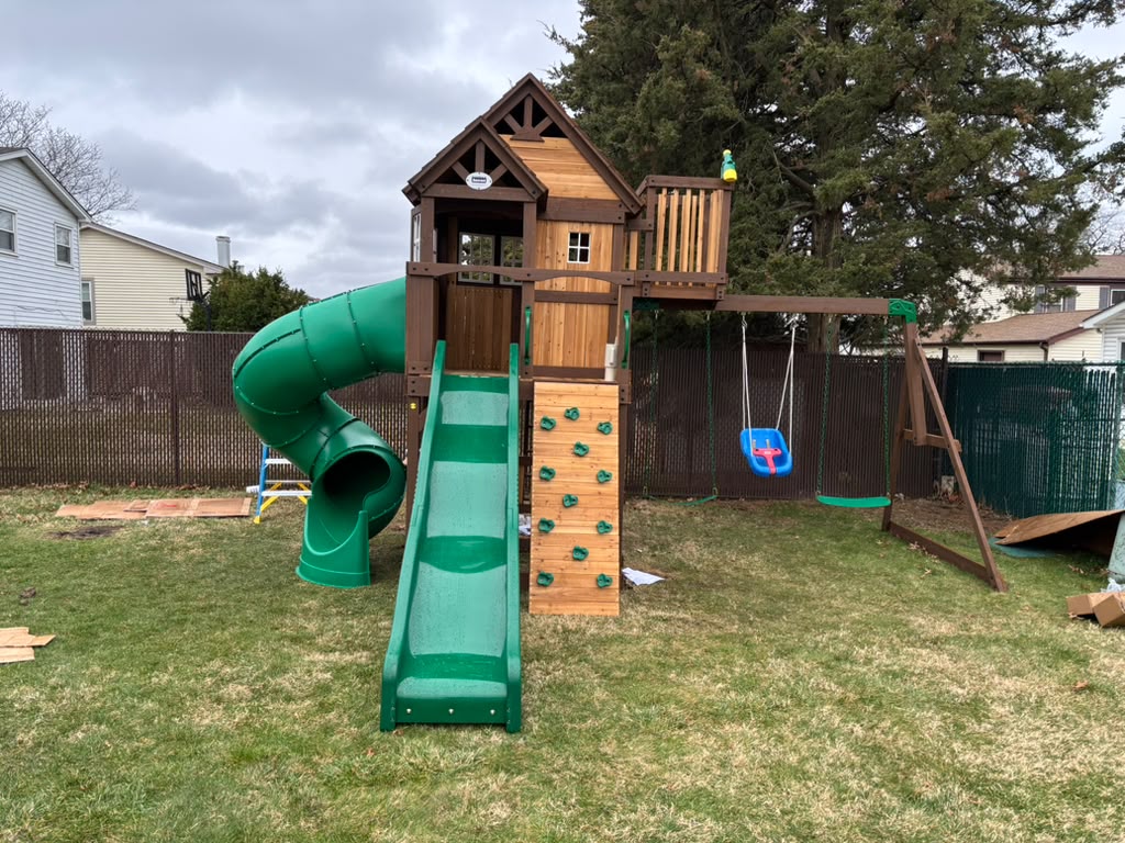Completed outdoor children's playset